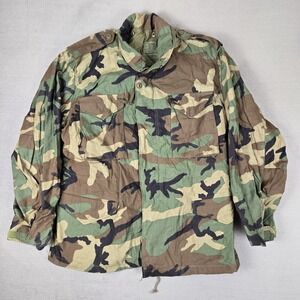 Vtg Alpha Industries‎ Military Cold Weather Camouflage Field Jacket Mens Medium